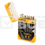 Набор сверл по металлу Denzel 1-10 мм, HSS-Tin, Golden Tip, 10 шт, фото 1