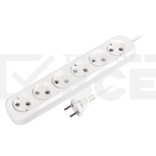 Удлинитель Smartbuy, 6 гнезд 5 метров 10А/2,2 кВт без заземления ПВС 2х1,0 (SBE-10-6-05-N)