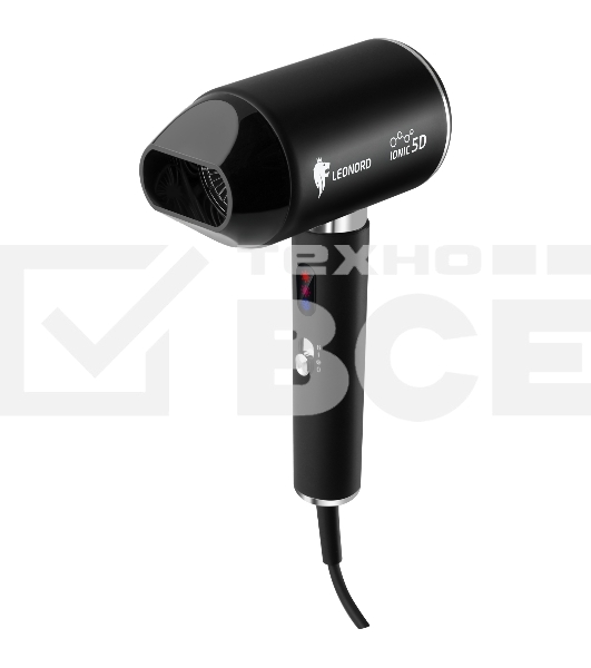 Фен LEONORD LE-1226 черный, 2000 Вт, ионизация