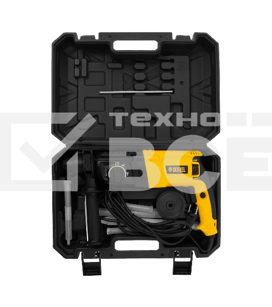 Перфоратор электрический Denzel RHH-800-26, SDS-plus, 800 Вт, 3 Дж, 3 плюс 1 реж.