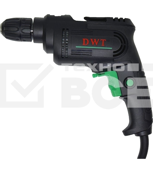 Дрель сетевая безударная DWT BMP04-10 C/450 Вт/до 3300 об.в мин/1.0-10 мм/реверс/кабель 2 м/черный (BMP04-10 C)