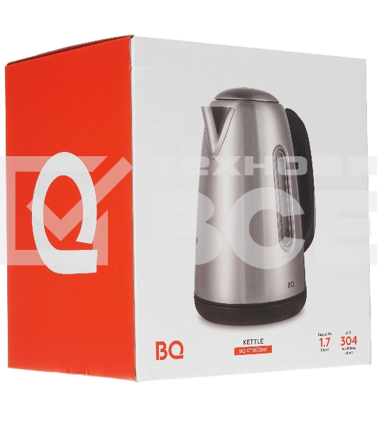 Чайник электрический BQ KT1822SW черный/стальной, 2200 Вт, 1.7 л