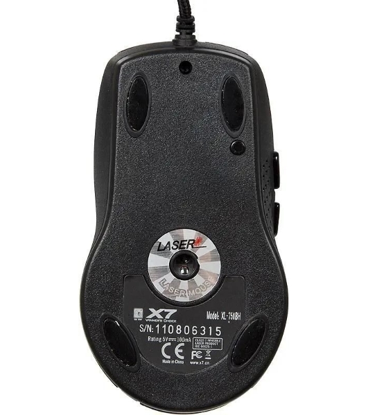 Мышь проводная A4Tech XL-750BH черный, 3600 dpi, USB, кнопки - 7