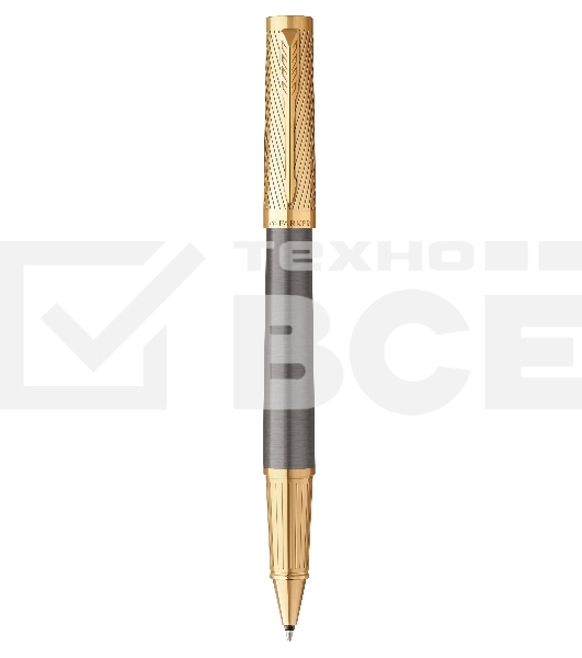 Ручка роллер Parker Ingenuity Pioneers T571 (2200951) Arrow Grey GT, F, черные чернила, подарочная коробка