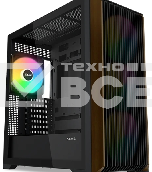 Корпус SAMA Z60, Midi-Tower, чёрный, 4 x 140 мм