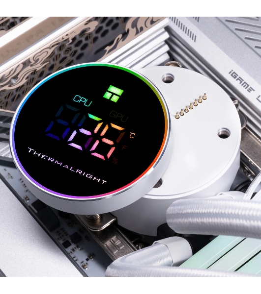 Система жидкостного охлаждения Thermalright Frozen Magic 360 Digital V2 ARGb Soc-AM5/AM4/1200/1700/1851 белый 4-pin 28dB Al LCD Ret (F-MAGIC-360-DIGITAL-WH-ARGb-V2)
