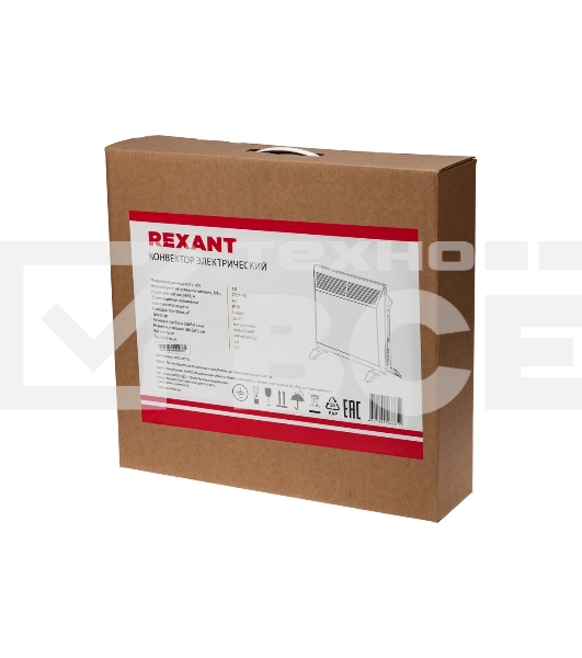 Конвектор Rexant 60-0090 белый, 1000 Вт, 15 м2, термостат