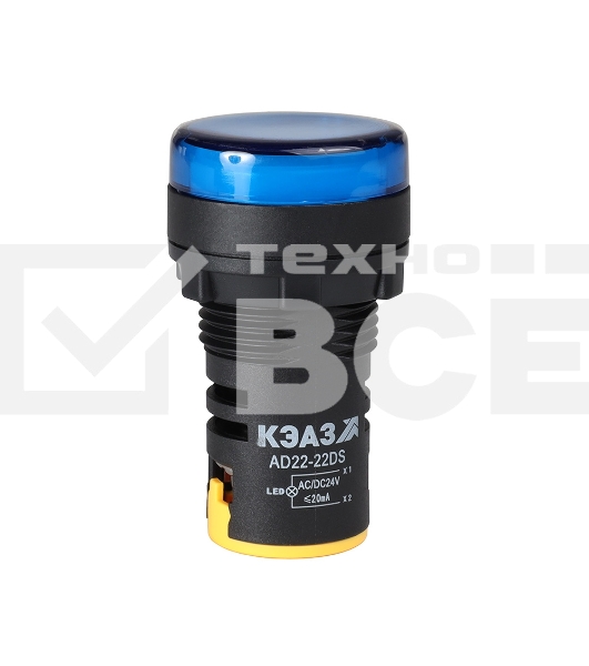 Лампа AD22DS(LED) матрица 22мм 230В син. КЭАЗ 238571
