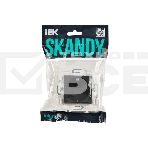 Розетка IEK SKANDY SK-R04G (SK-R14-16-K53) с заземлением, с защитными шторками 16А, графит, фото2
