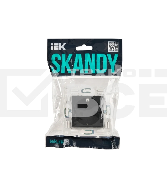 Розетка IEK SKANDY SK-R04G (SK-R14-16-K53) с заземлением, с защитными шторками 16А, графит