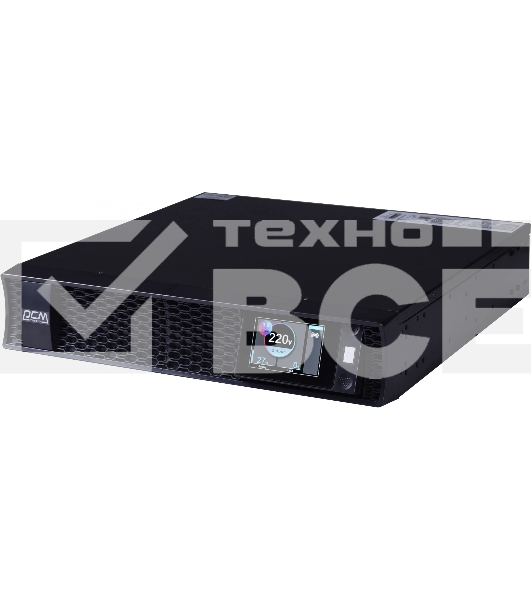 Источник бесперебойного питания Powercom Next, On-Line, 1000VA/1000W, Rack/Tower, 8*IEC320-C13, LCD, Serial+USB, SmartSlot, подкл. доп. Батарей (2027157)
