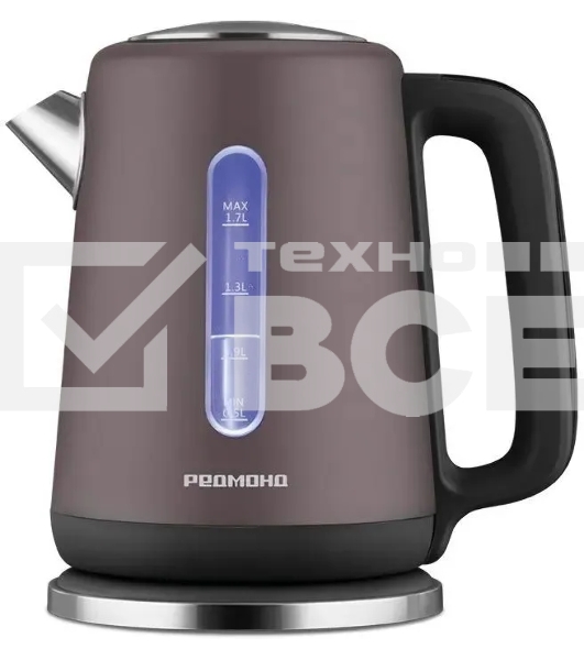 Чайник электрический Redmond KM238 1.7 л, 2200 Вт, серо-коричневый