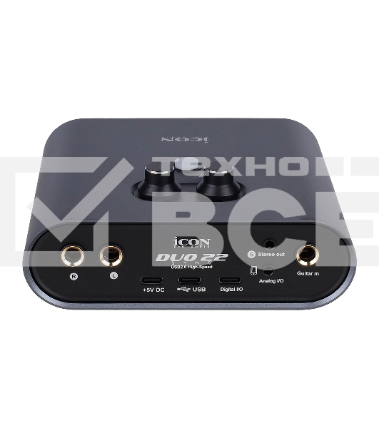 Аудиоинтерфейс USB Icon Duo22 Dyna B [DUO22DYNAB] АЦП/ЦАП: 24 бит/192 кГц, 127 дБ, входы/выходы: Combo XLR/TRS, 1/4