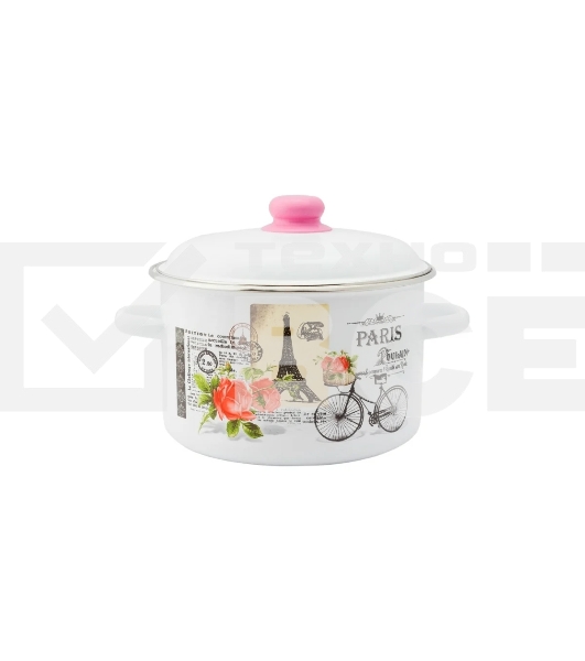 Кастрюля Appetite 1RD181М Париж эмалированная сталь, цилиндрическая 3 л