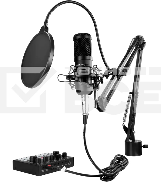 Микрофон проводной Оклик SM-600G 2.5м черный