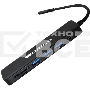 USB-концентратор ORIGO USB-C, 3xUSB 3.0, 1xUSB-C/PD 3.0, 1xHDMI, слот SD/TF/microSD
