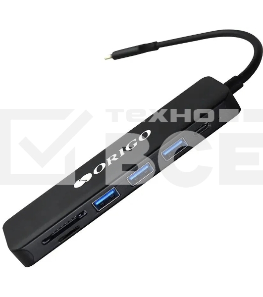 USB-концентратор ORIGO USB-C, 3xUSB 3.0, 1xUSB-C/PD 3.0, 1xHDMI, слот SD/TF/microSD
