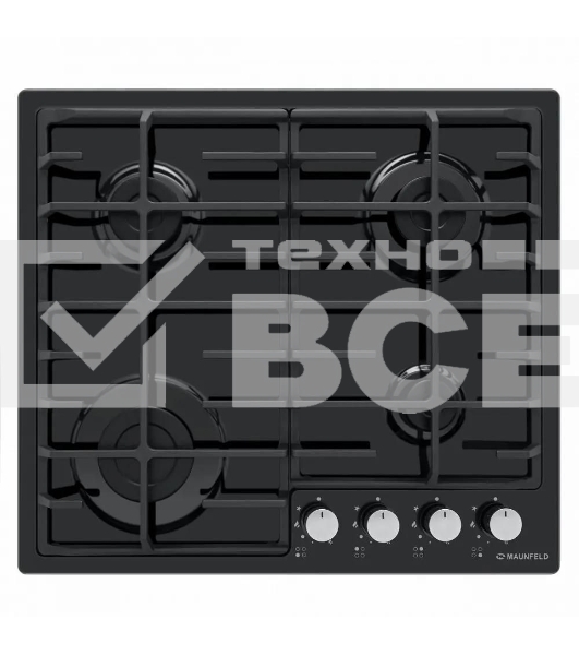 Газовая варочная панель Maunfeld EGHE.64.6CB/G, 4 конфорки, эмалированная сталь, черный