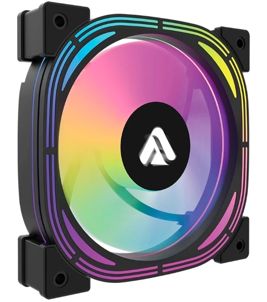 Кулер Lyambda LAC-02 (чёрный, ARGB, 800-1200 RPM, 18-30 dBA, 65 CFM, 4-Pin/5v ARGB)