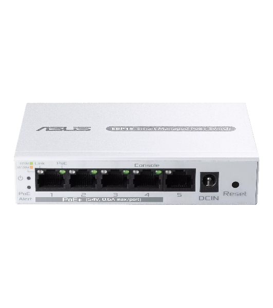 Коммутатор ASUS ExpertWiFi EBP15, 5×1 Гбит/с (4×PoE+), настраиваемый