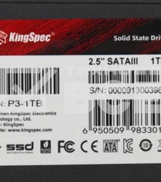 Накопитель SSD KingSpec P3-1TB, 1024GB, SATA, 2.5