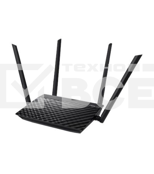 Маршрутизатор беспроводной Asus RT-AC1200 10/100BASE-TX черный (Dual Band)