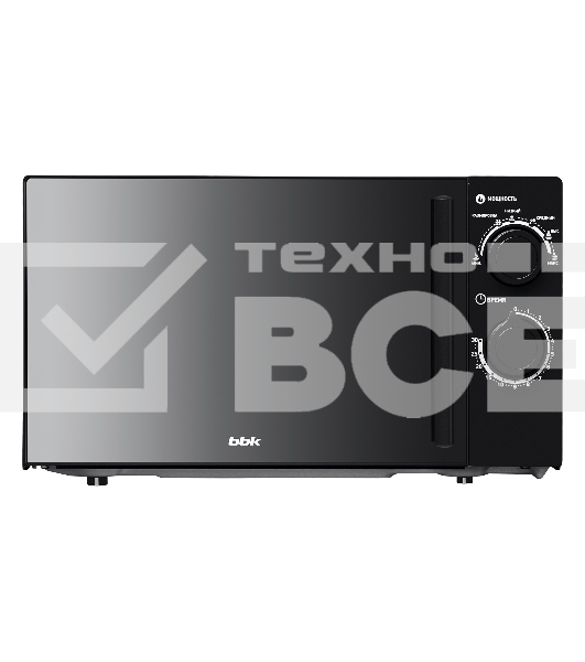 Микроволновая печь BBK 20MWS-773M/B-M черный, 20 л, 700 Вт, переключатели - поворотный механизм