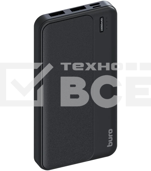 Мобильный аккумулятор Buro BPF10A 10000mAh QC3.0/PD3.0 22.5W 2.1A 2xUSB-A/USB-C черный
