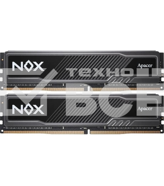 Оперативная память Apacer Nox, DDR4, 32GB (2x16 GB), 3200 MHz, CL16, радиатор, чёрный