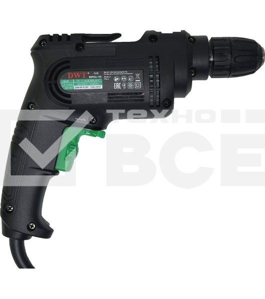 Дрель сетевая безударная DWT BMP04-10 C/450 Вт/до 3300 об.в мин/1.0-10 мм/реверс/кабель 2 м/черный (BMP04-10 C)