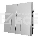 Выключатель 2-кл. с индик. СП ZIMA IP20 10А безвинт. зажим серый матовый LEZARD 704-7488-112QC, фото2