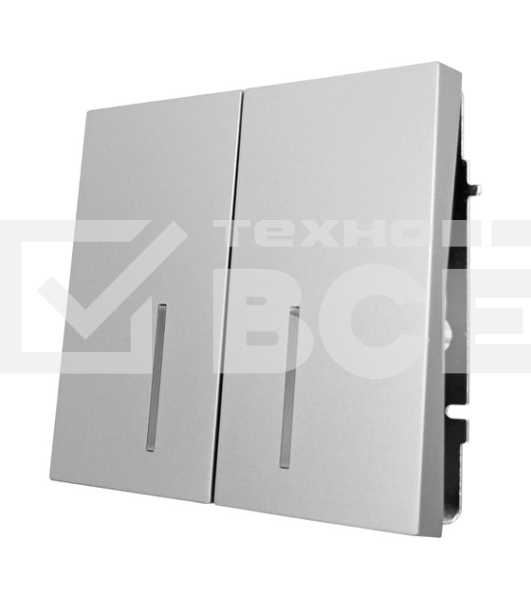 Выключатель 2-кл. с индик. СП ZIMA IP20 10А безвинт. зажим серый матовый LEZARD 704-7488-112QC