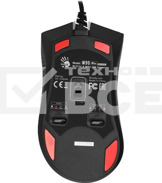 Мышь проводная A4Tech Bloody W90 Max белый/черный, 10000 dpi, USB, кнопки - 10