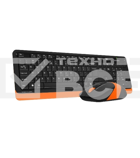 Комплект клавиатура+мышь A4Tech FStyler FG1010 беспроводной, USB, 2000 DPI, чёрный/оранжевый