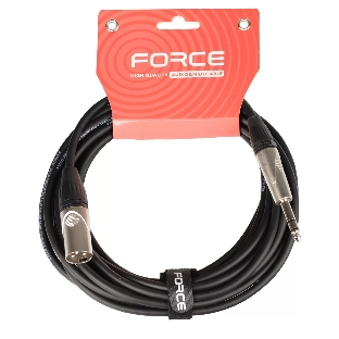 Кабель аудио FORCE FMC-07/61/4' TRS (M) - XLR (M), высококачественный балансный, малошумящий с проводниками из безкислородной меди OFC, диаметр 6 мм, профессиональные металлические разъемы, длина 6 м, цвет черный