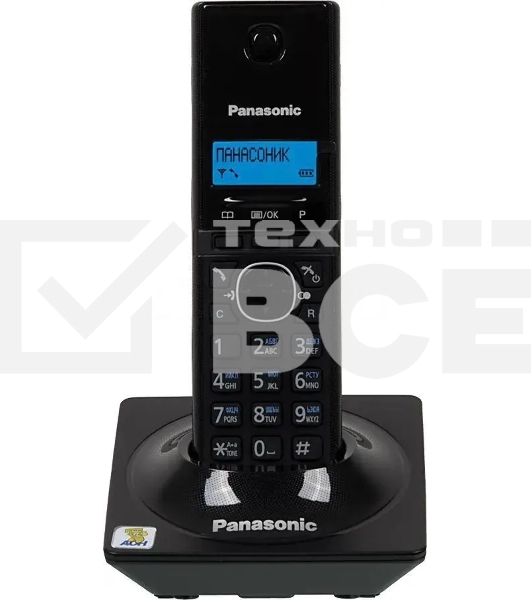 Телефон беспроводной (DECT) Panasonic KX-TG1711RUB (черный) {АОН, Caller ID,12 мелодий звонка,подсветка дисплея,поиск трубки}