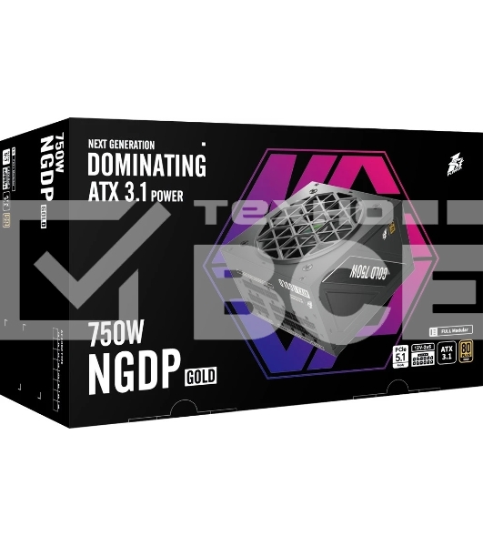 Блок питания 1STPLAYER NGDP Gold 750W, 750Вт, 80 PLUS Gold, 120мм, модульный, черный