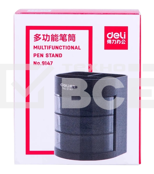 Настольный набор Deli E38253 (12 предметов) пластик, черный