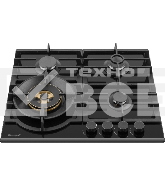 Газовая панель Weissgauff HGG 6441 BG Brass независимая, черный