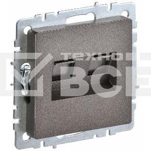 Розетка двойная RJ11+RJ45 IEK BRITE РК/Т12-БрТБ кат.5E темная бронза