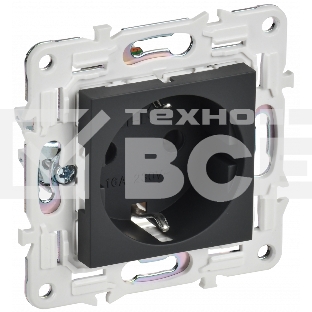 Розетка IEK SKANDY SK-R04G (SK-R14-16-K53) с заземлением, с защитными шторками 16А, графит