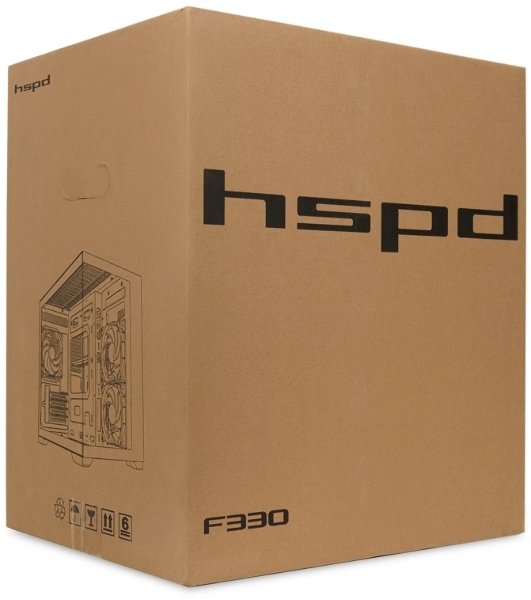 Компьютерный корпус HSPD F330, Panoramic Mini-tower, черный, TG, 0.5 SPCC, 3x120мм ARGB mATX, mITX 160/400/200мм 1x2.5', 2x3.5', 4xPCI 1xUSB-C 3.0, 2xUSB-A1.0 428x280x375мм