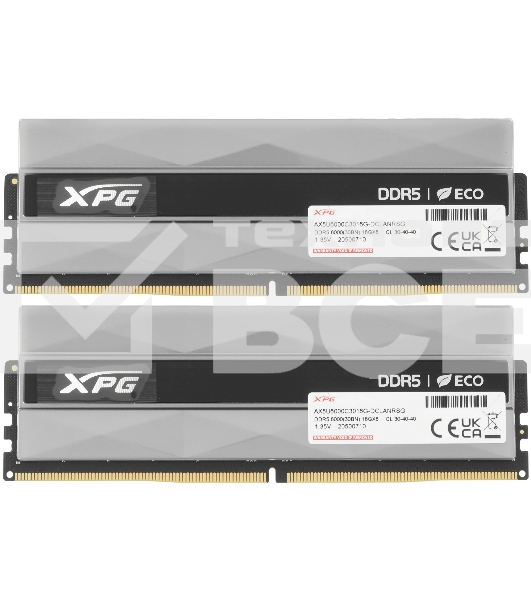 Оперативная память XPG Lancer, DDR5, 32GB (2x16GB), 6000MHz, CL30, DIMM, с радиаторами, RGB, серебристый