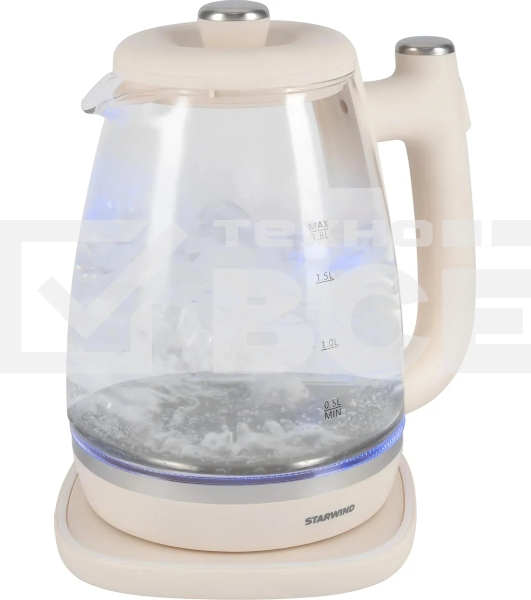 Чайник электрический Starwind SKG4042 1.8л. 1800Вт слоновая кость корпус: стекло