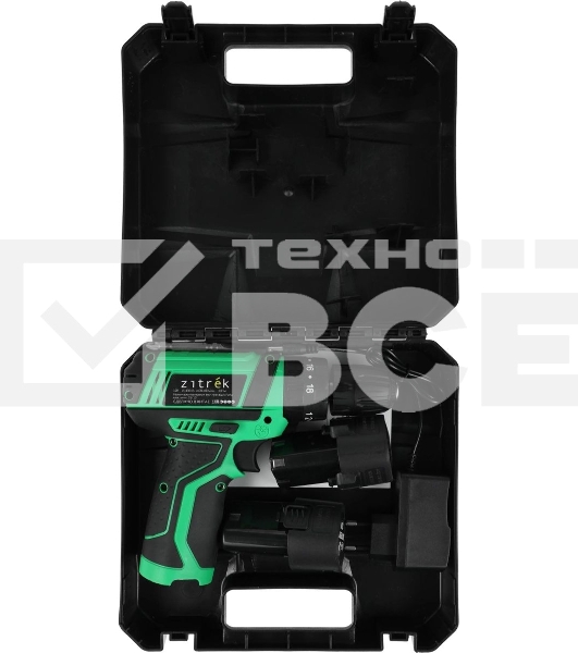 Дрель-шуруповерт аккумуляторная Zitrek Crusher 063-4054, Аккумуляторная, 12В, 2 АКБ, Ударная, Кейс