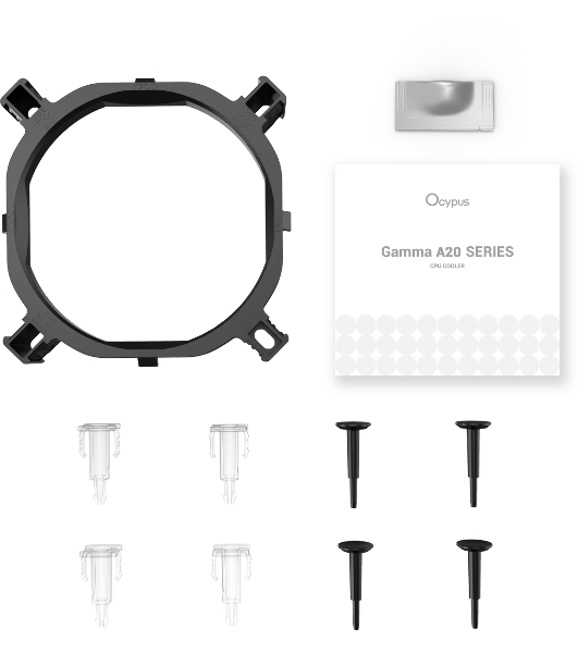 Кулер для процессора Ocypus Gamma A20 BK ARGB, 92mm FARGB FAN, Top FARGB Panel, 2 HEAT PIPES, 3-PIN, 1900 RPM, 21DBA, HYDRO BEARING, LGA115X/1200/1700/18XX, AM4/AM5
