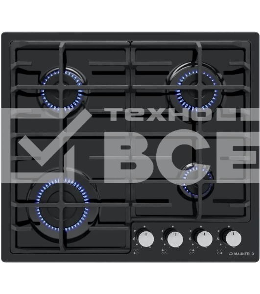 Газовая варочная панель Maunfeld EGHE.64.6CB/G, 4 конфорки, эмалированная сталь, черный