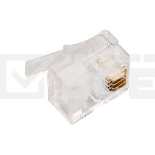 Коннектор Lanmaster TWT-PL12-6P4C/JR100, UTP кат.3 RJ12, прозрачный (упак.:100шт)