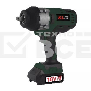 Профессиональный бесщеточный гайковерт аккумуляторный KLPRO KLSS18BHX-50 (18В, Li-ion-2шт, 5.0Ач, 800Нм, 2 скорости, подсветка,З/У,в кейсе)