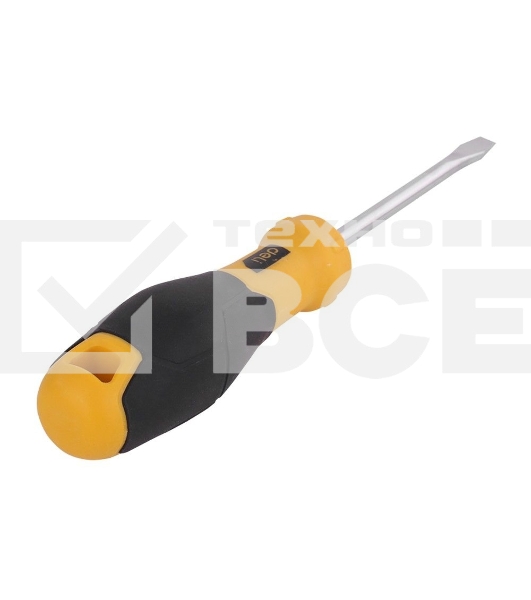 Отвертка шлицевая Deli DL6361001 6х100мм Материал: CR-V. Двухкомпонентная ручка. Хромированная